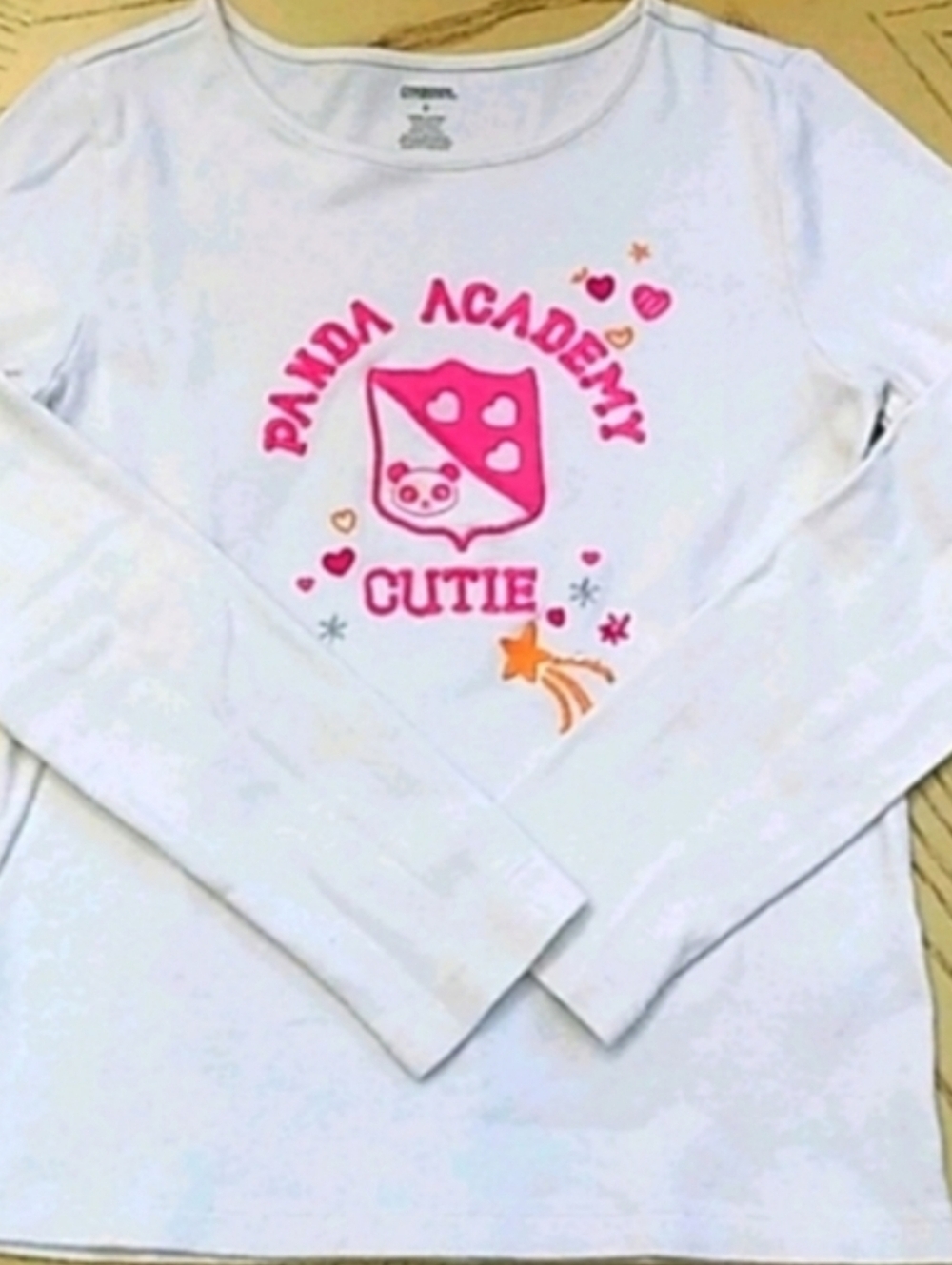 Gymboree White Long-Sleeve Tee with Pink & Orange Graphic